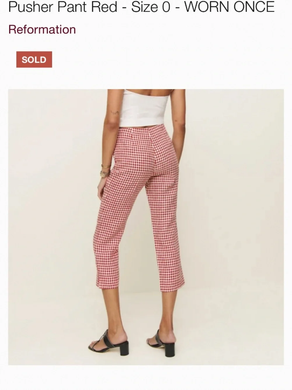 Reformation Petra Linen Low Rise Pedal Pusher Pant Red - Size 0